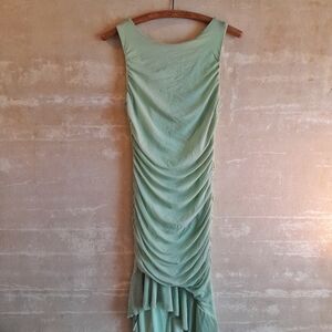 485a. light mint green Zesica sleeveless mesh gathered fairy mermaid dress, M